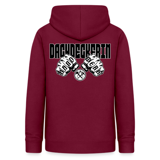 Frauen Hoodie "Dachdeckerin" (beidseitig beruckt) Bordeaux Frauen Hoodie