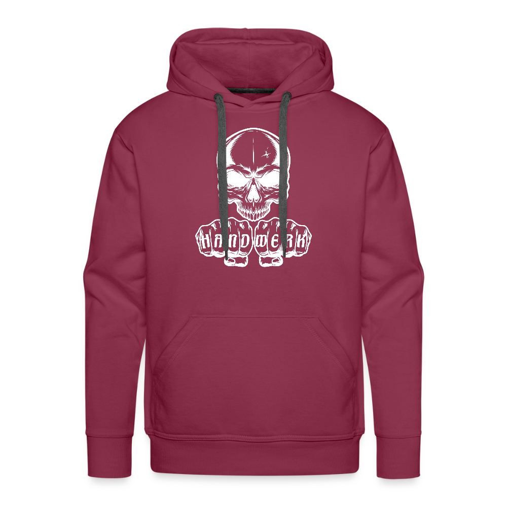 Männer Premium Hoodie "Skull-Handwerk" Bordeaux Männer Premium Hoodie