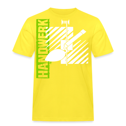 Unisex Workwear T-Shirt "Fliesenleger" Gelb Männer Workwear T-Shirt