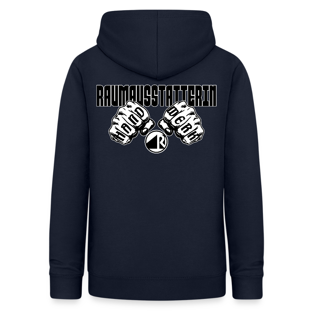 Frauen Hoodie "Raumausstatterin" (beidseitig beruckt) Navy Frauen Hoodie