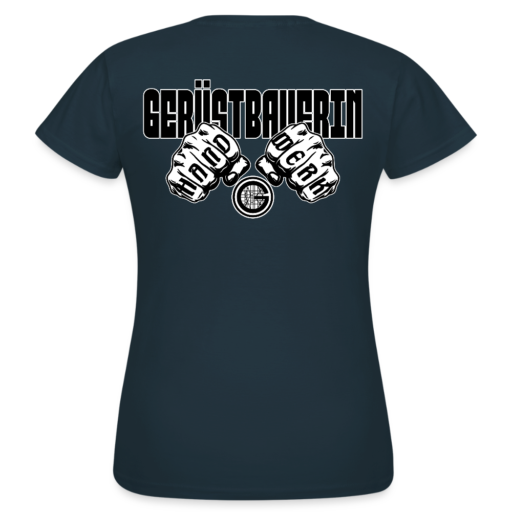 Frauen T-Shirt "Gerüstbauerin" (beidseitig bedruckt) - Navy