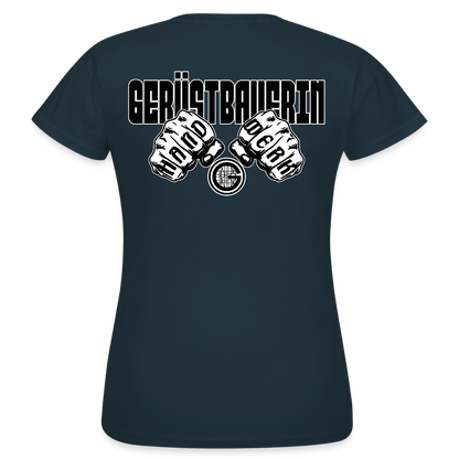 Frauen T-Shirt "Gerüstbauerin" (beidseitig bedruckt) - Navy