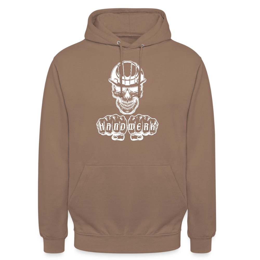 Unisex Hoodie "Skull-Helm-Handwerk" Mokka Unisex Hoodie