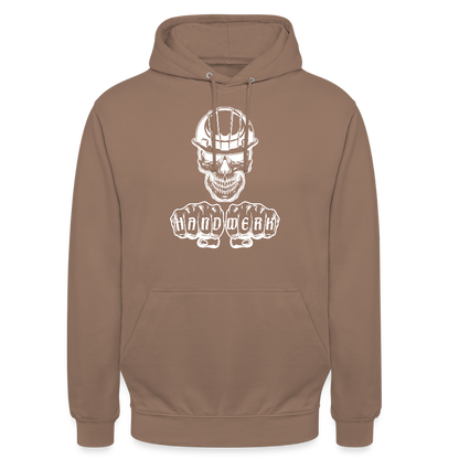 Unisex Hoodie "Skull-Helm-Handwerk" Mokka Unisex Hoodie