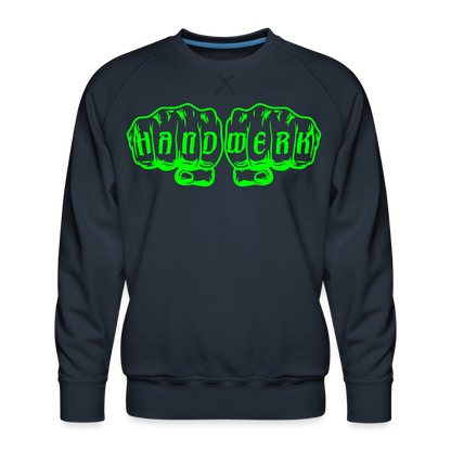 Unisex Premium Pullover "Gerüstbauer" neongrün - Navy