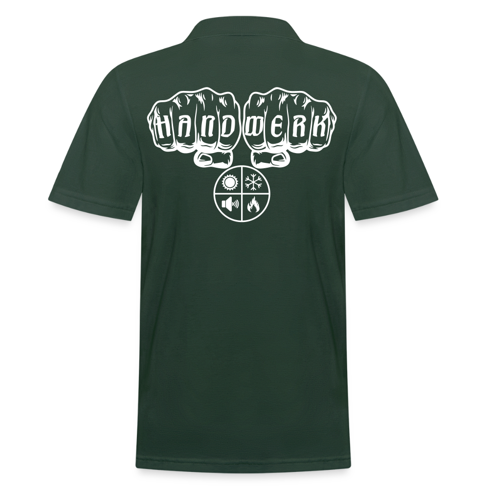 Männer Poloshirt "Isolierer" (hinten bedruckt) Tannengrün Männer Poloshirt