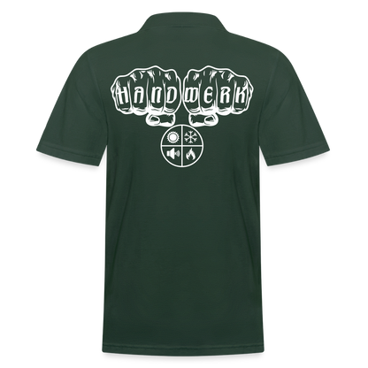 Männer Poloshirt "Isolierer" (hinten bedruckt) Tannengrün Männer Poloshirt