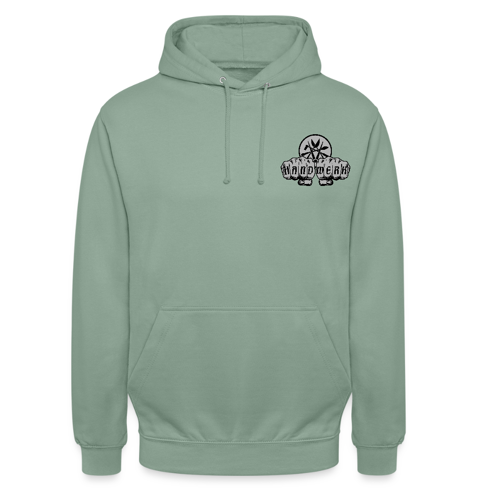 Unisex Hoodie "Spengler" beidseitig bedruckt Graugrün Unisex Hoodie