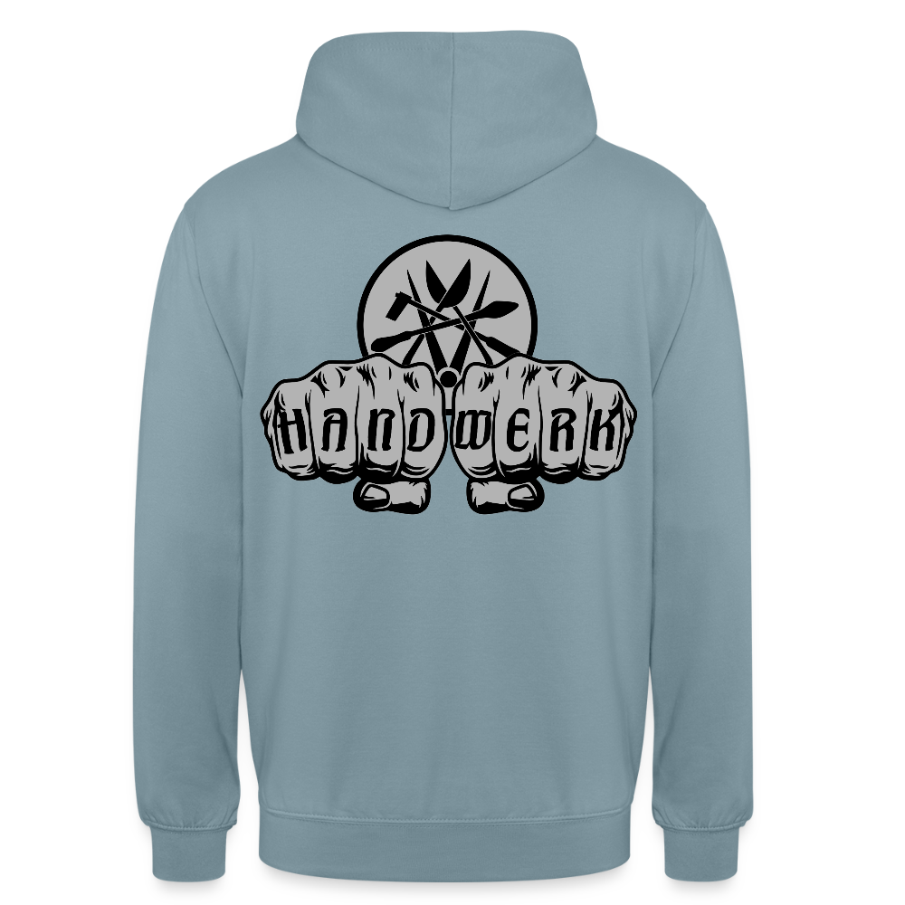 Unisex Hoodie "Spengler" beidseitig bedruckt - Nebelblau