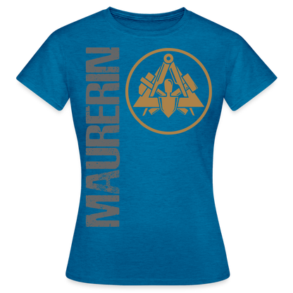 Frauen T-Shirt "Maurerin" Antikblaues Saphir meliert Frauen T-Shirt