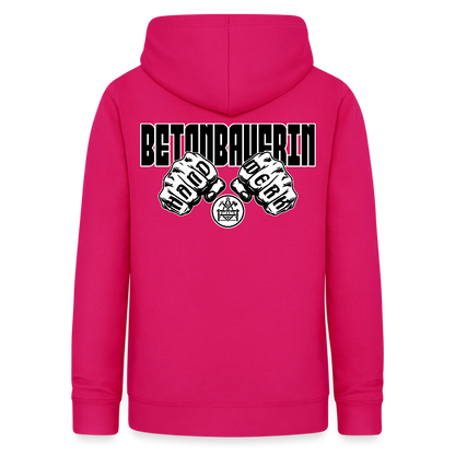 Frauen Hoodie "Betonbauerin" (beidseitig beruckt) dunkles Pink Frauen Hoodie