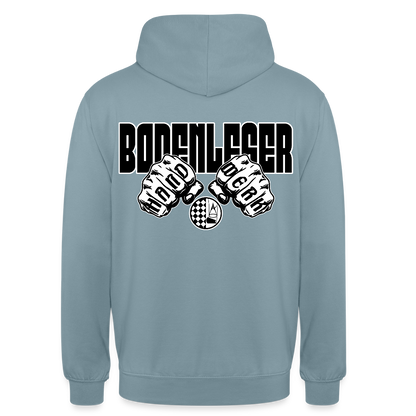 Unisex Hoodie "Bodenleger" (beidseitig bedruckt) - Nebelblau