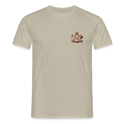 Unisex T-Shirt "Zimmermann" (beidseitig bedruckt) - Sandbeige
