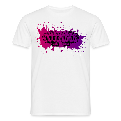 Unisex T-Shirt "Splash-Violett" Weiß Männer T-Shirt