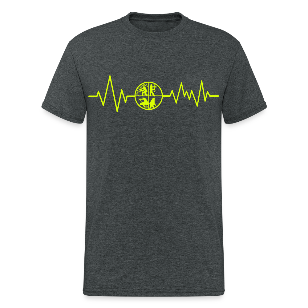 Unisex T-Shirt "Feuerwehr 3" Dunkelgrau meliert Männer Gildan Heavy T-Shirt