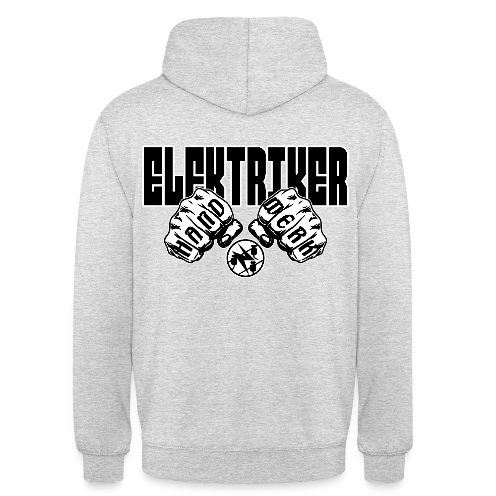 Unisex Hoodie "Elektriker" Hellgrau meliert Unisex Hoodie