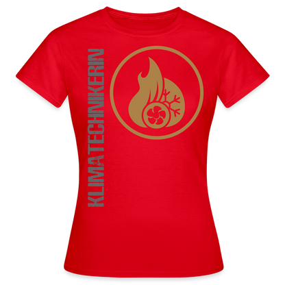 Frauen T-Shirt "Klimatechnikerin" Rot Frauen T-Shirt