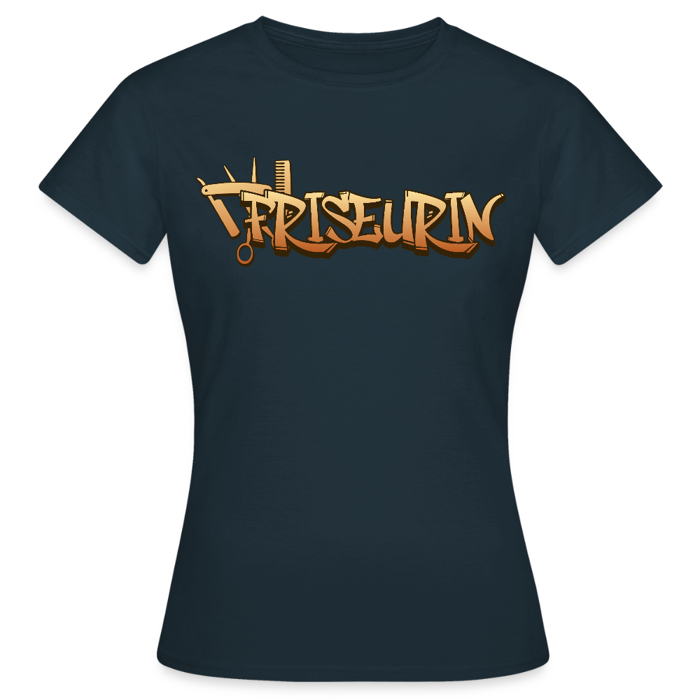 Frauen T-Shirt "Friseurin" Navy Frauen T-Shirt