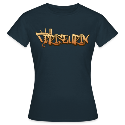 Frauen T-Shirt "Friseurin" Navy Frauen T-Shirt