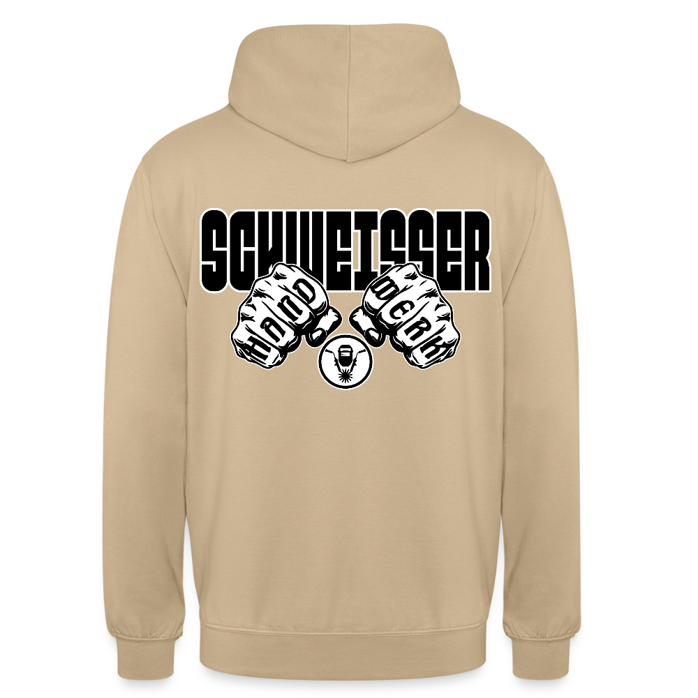 Unisex Hoodie "Schweisser" (beidseitig bedruckt) Beige Unisex Hoodie