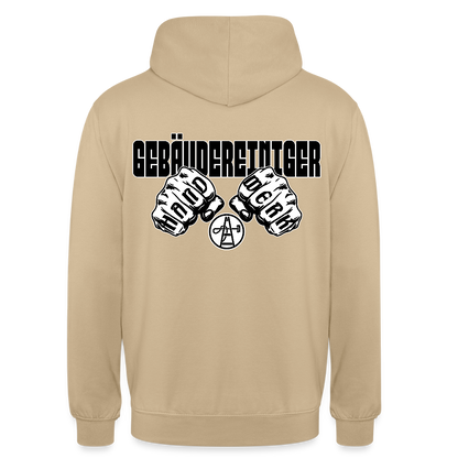 Unisex Hoodie "Gebäudereiniger" (beidseitig bedruckt) - Beige