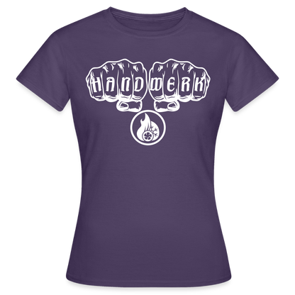 Frauen T-Shirt "Klimatechniker" Dunkellila Frauen T-Shirt