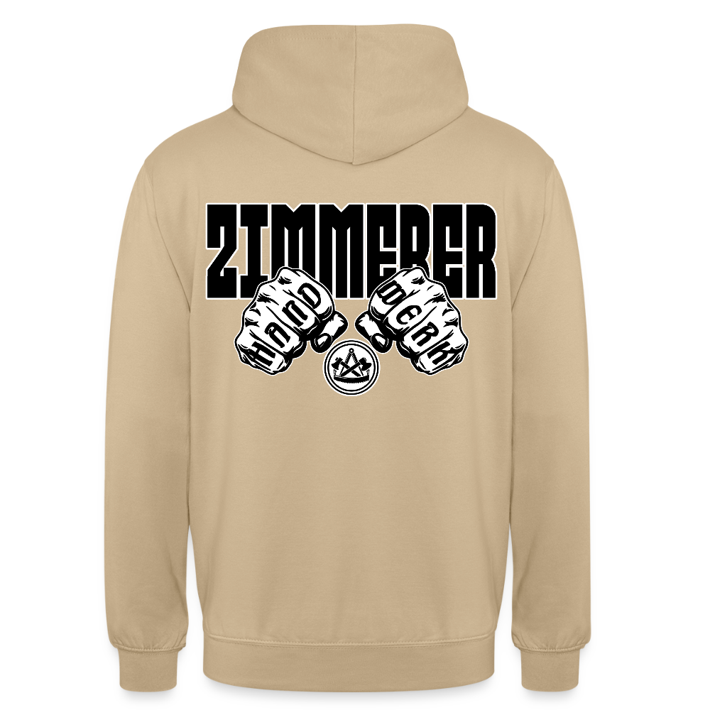 Unisex Hoodie "Zimmerer" (beidseitig bedruckt) Beige Unisex Hoodie
