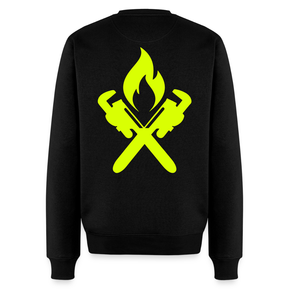 Unisex Premium Pullover "Heizungsbauer" neongelb Schwarz Männer Premium Pullover