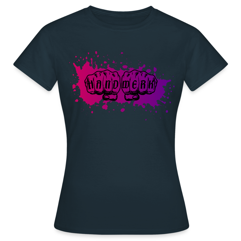 Frauen T-Shirt "Splash-Violett" Navy Frauen T-Shirt