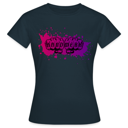 Frauen T-Shirt "Splash-Violett" Navy Frauen T-Shirt