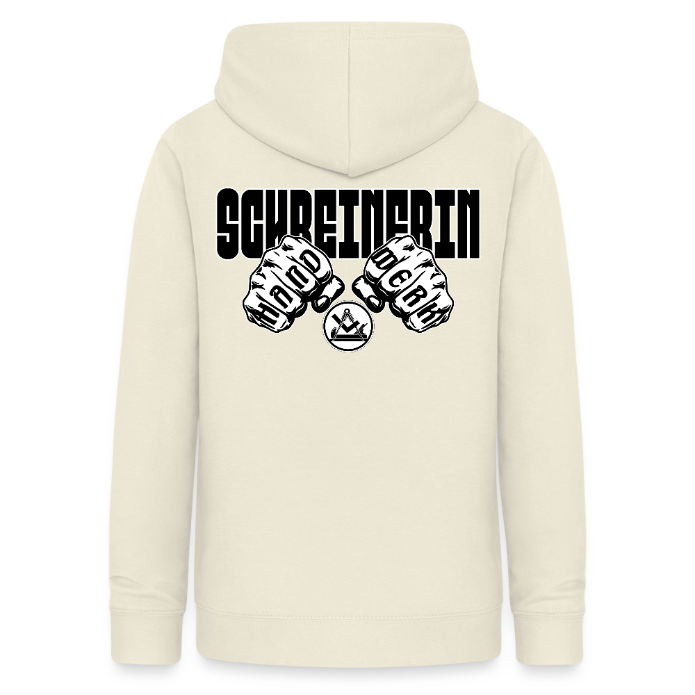 Frauen Hoodie "Schreinerin" (beidseitig beruckt) Vanille-Milchshake Frauen Hoodie