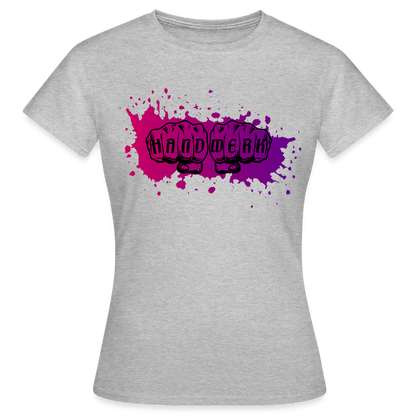 Frauen T-Shirt "Splash-Violett" Grau meliert Frauen T-Shirt