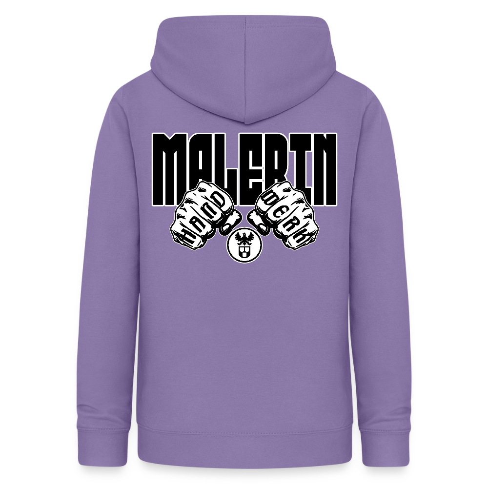 Frauen Hoodie "Malerin" (beidseitig beruckt) Lavendel Frauen Hoodie