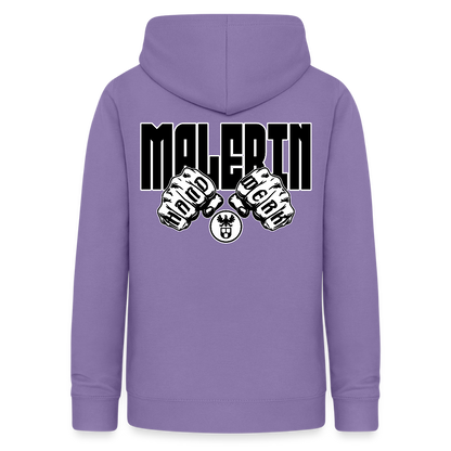 Frauen Hoodie "Malerin" (beidseitig beruckt) Lavendel Frauen Hoodie