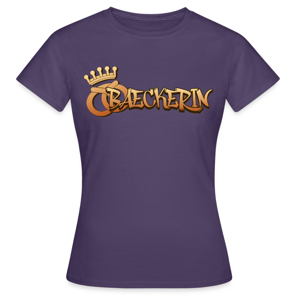 Frauen T-Shirt "Bäckerin" Dunkellila Frauen T-Shirt