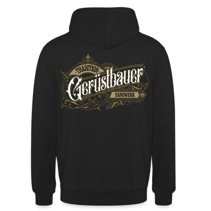 Unisex Hoodie "Gerüstbauer" Nostalgie Handwerk Schwarz Unisex Hoodie