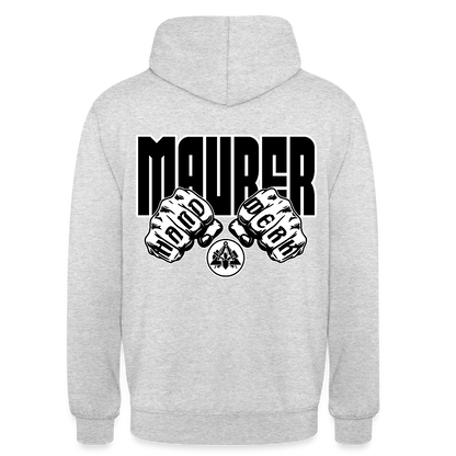 Unisex Hoodie "Maurer" (beidseitig bedruckt) Hellgrau meliert Unisex Hoodie