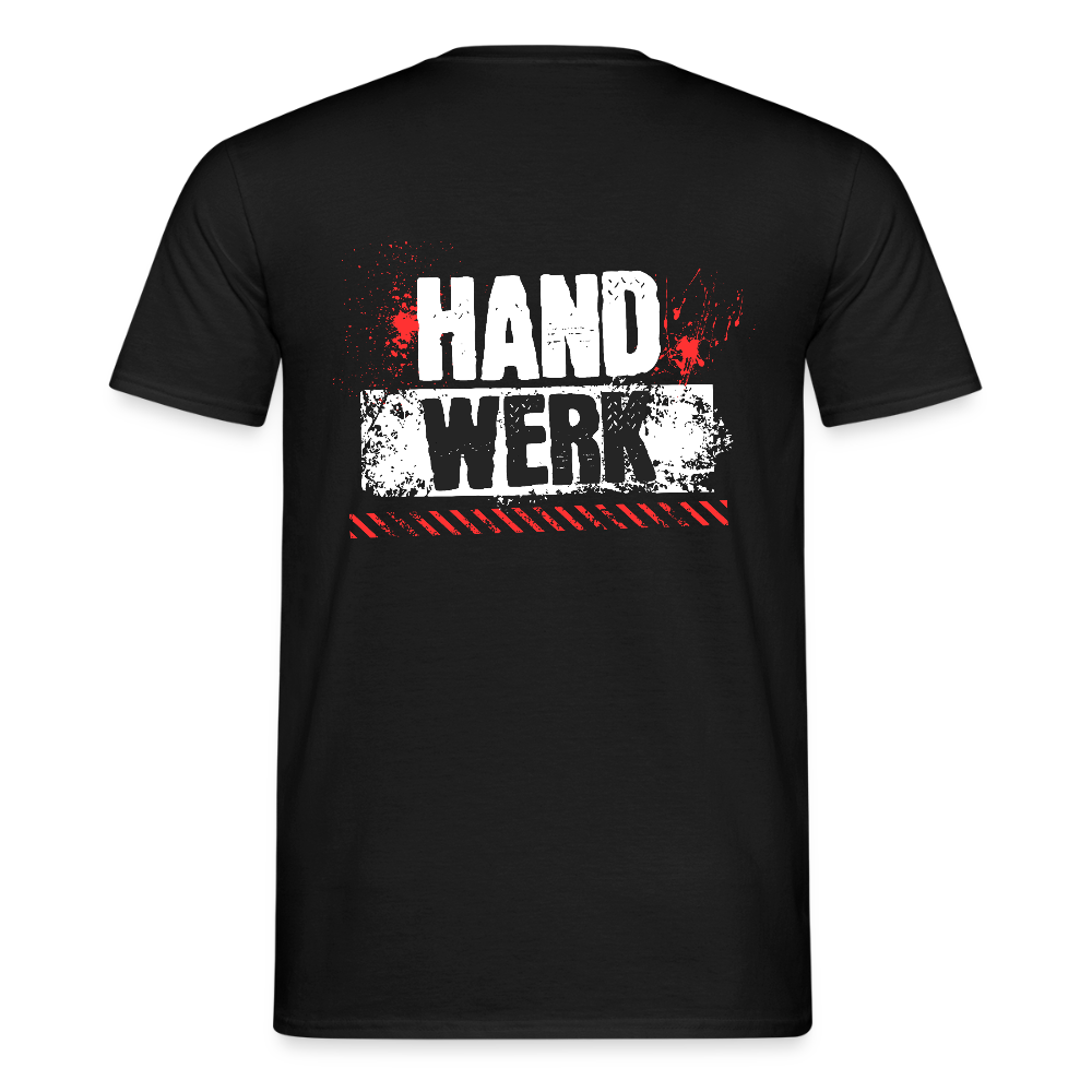 Unisex T-Shirt "Handwerk" (hinten bedruckt) Schwarz Männer T-Shirt
