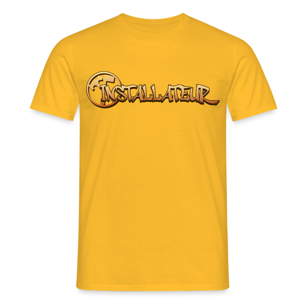 Unisex T-Shirt "Installateur" Gelb Männer T-Shirt