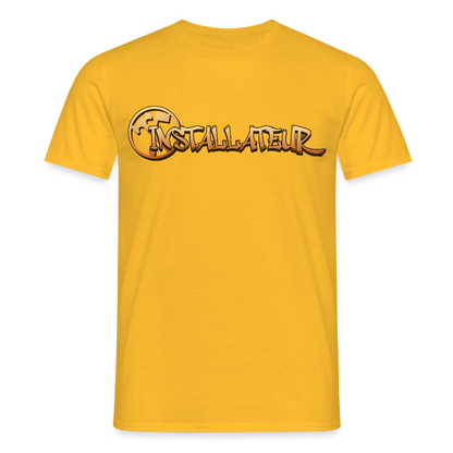 Unisex T-Shirt "Installateur" Gelb Männer T-Shirt