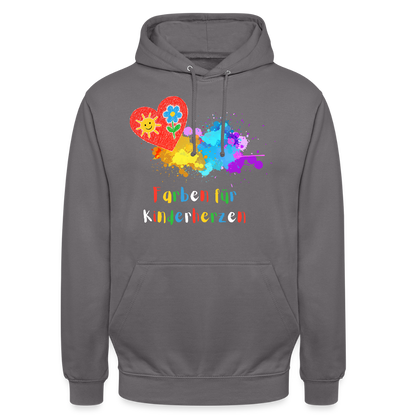 Unisex Hoodie "Kinderherzen" Mittelgrau Unisex Hoodie