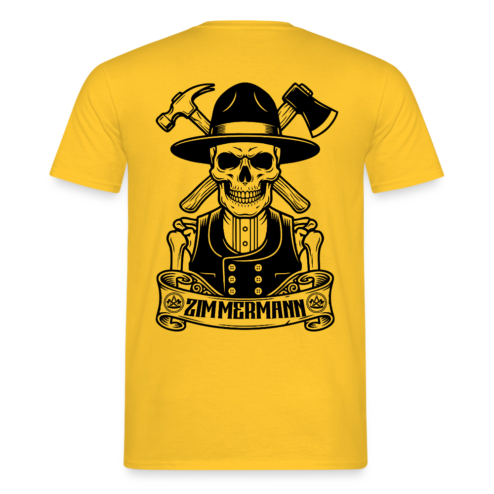 Beidseitig bedrucktes Unisex Handwerker T-Shirt von Spreadconnect mit Skull & Zunft Design, Männer T-Shirt, hochwertige Baumwolle