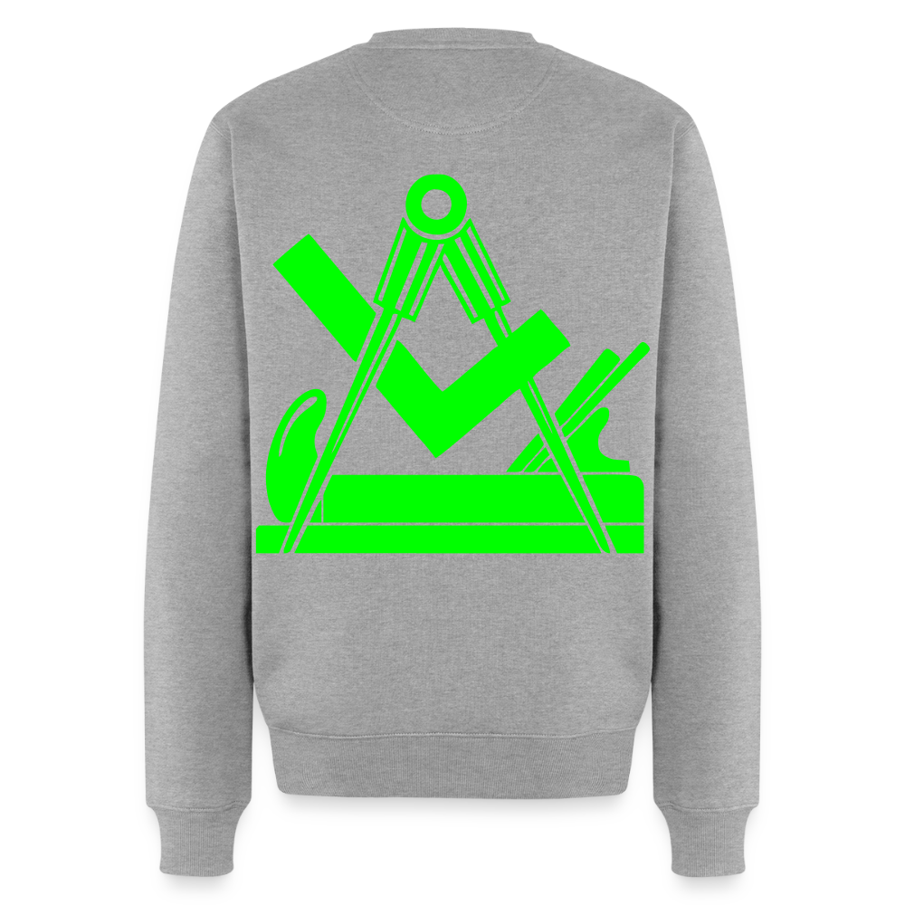 Unisex Premium Pullover "Schreiner" neongrün Grau meliert Männer Premium Pullover