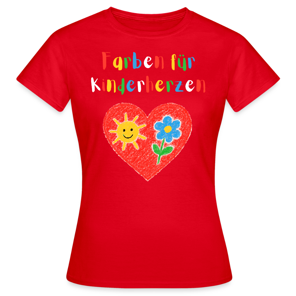 Frauen T-Shirt "Farben für Kinderherzen" Rot Frauen T-Shirt