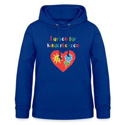 Frauen Hoodie "Farben für Kinderherzen" Royalblau Frauen Hoodie