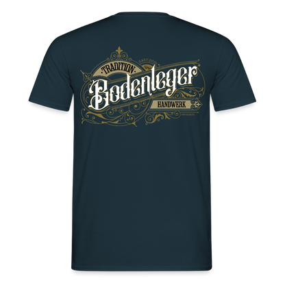 Unisex T-Shirt "Bodenleger" Nostalgie Handwerk Navy Männer T-Shirt