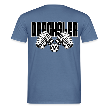 Unisex T-Shirt "Drechsler" (beidseitig bedruckt) Taubenblau Männer T-Shirt