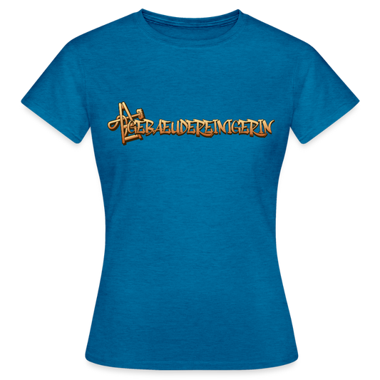 Frauen T-Shirt "Gebäudereinigerin" - Antikblaues Saphir meliert
