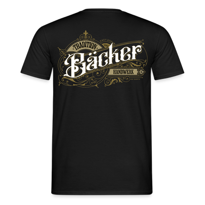 Unisex T-Shirt "Bäcker" Tradition Handwerk Schwarz Männer T-Shirt