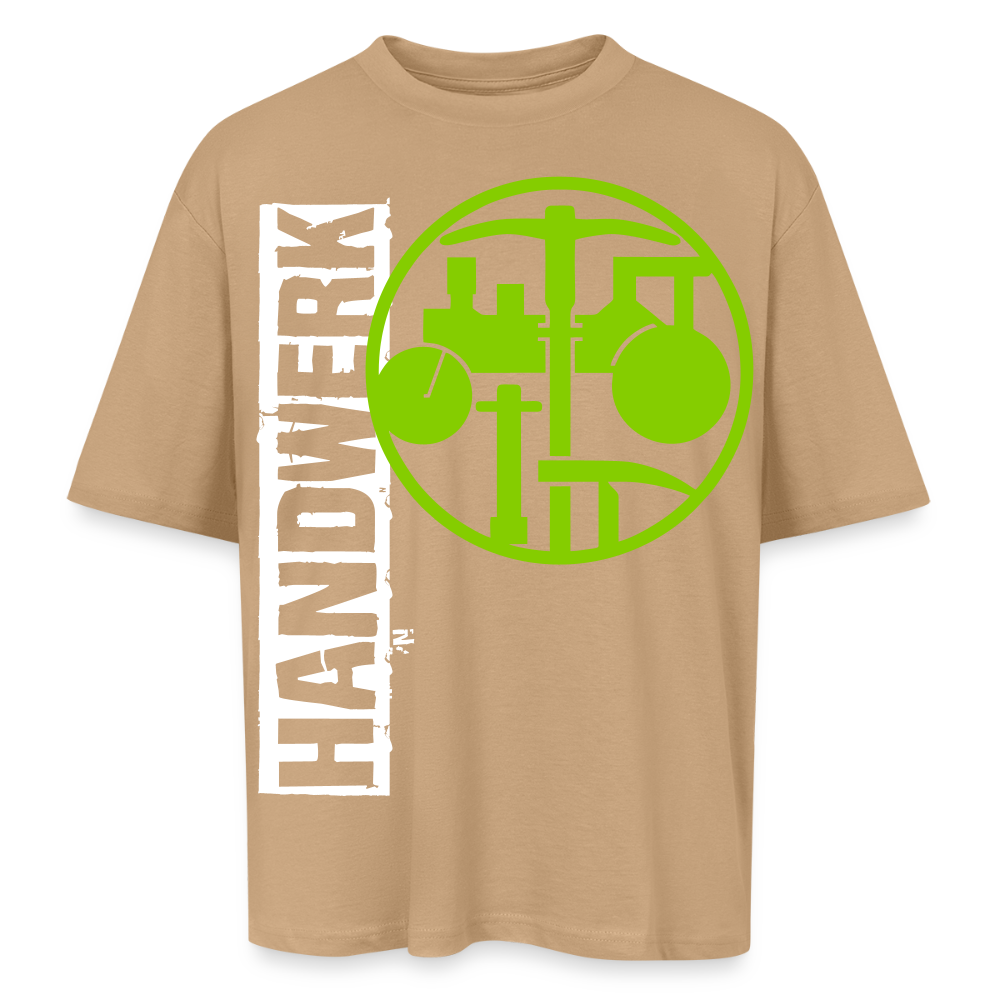 Oversized Unisex T-Shirt "Strassenbauer" Beige Oversized Unisex T-Shirt
